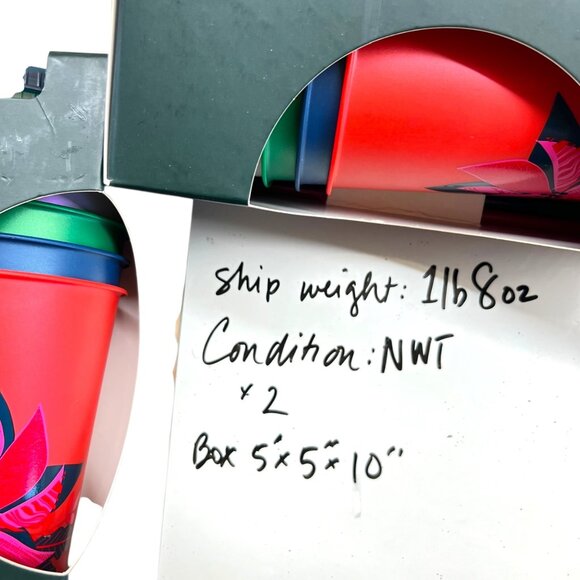 Starbucks Holiday Season Reusable Cold Cups 5 Pack With Lids Straws 24 Oz - Picture 10 of 10